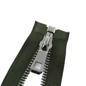 High quality open metal zipper with automatic lock clothing metal zipper