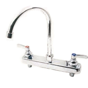 5-11/16"Swing Gooseneck Nozzles Deck Mounted Workboard Faucet 8"Center Kitchen Water Faucet