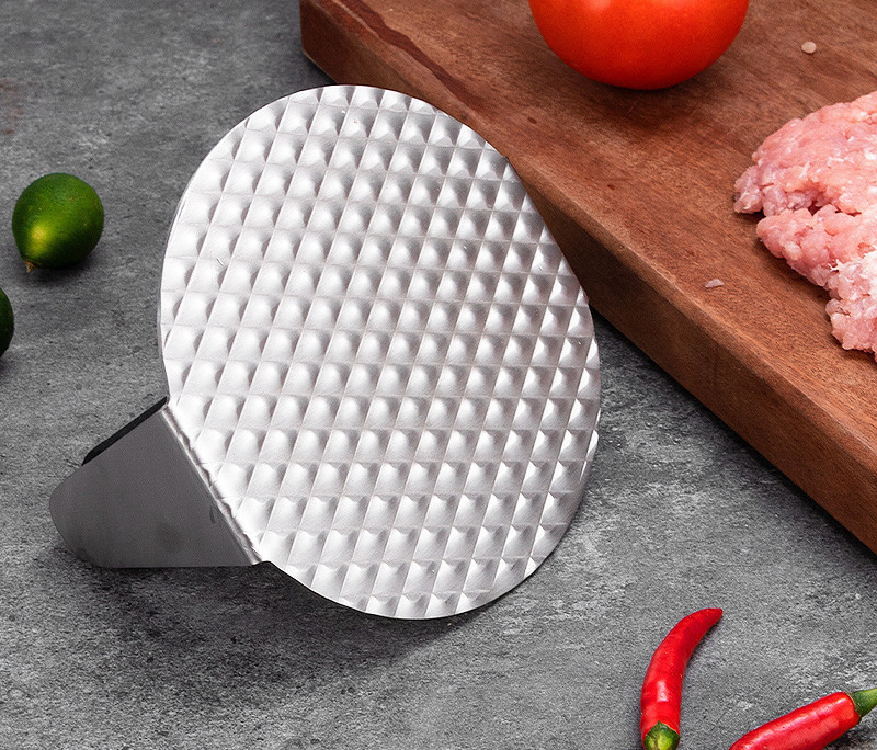 2023 New Design Round Shape Stainless Steel Hamburger Press Burger Smasher With Nonslip Handle