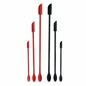 6 PCS Reusable Double-ended Tiny Silicone Spoon Spatula cosmetic silicone set sprinkles Jar Spatula Small Spatulas