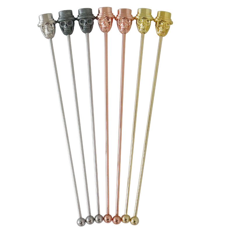 ZJ Custom Stainless Steel Cutlery Set Swizzle Sticks Spoon Cocktail Coffee Mixing Stirrers For Bar