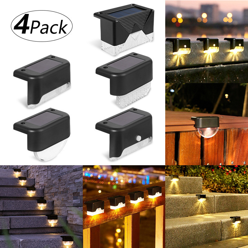 Mini Patio Solar Lighting Stairs Deck Step Lights Outdoor Garden Recessed Waterproof Surface Mounted Led Solar Fence Lamp