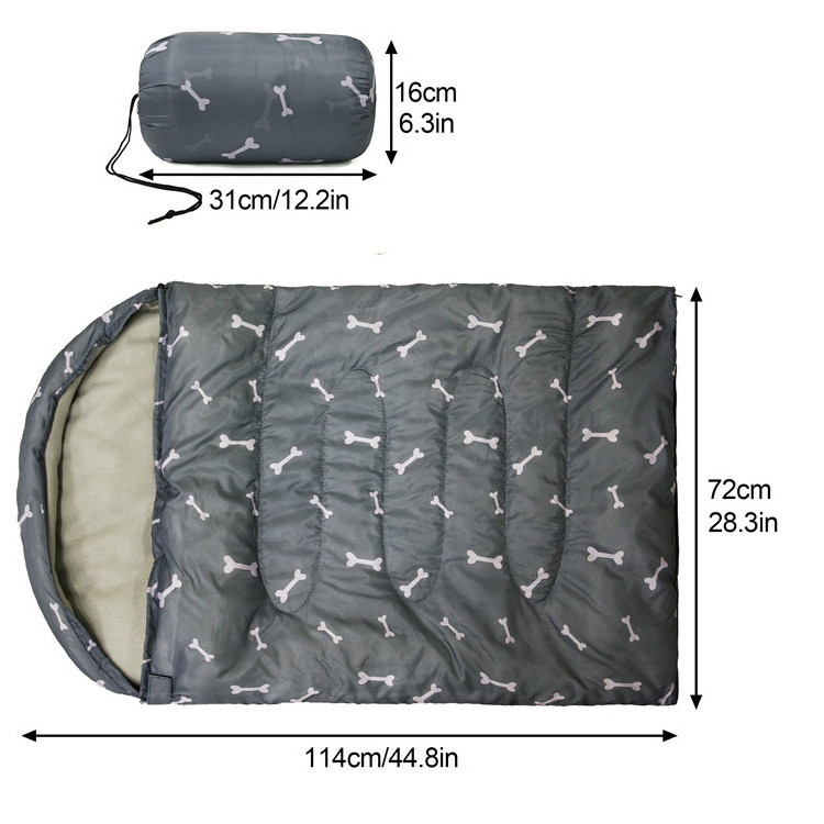 Outdoor Hiking Portable Dog Bed  Waterproof Warm Dog Mat with Storage Bag Sleeping Dog Bag