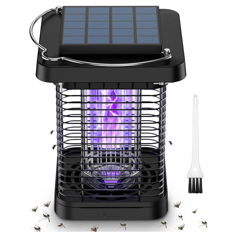 Bug Zapper Outdoor with Solar Powered Waterproof Electric Mosquito Zappers Killer Insect Fly Trap for Camping Garden