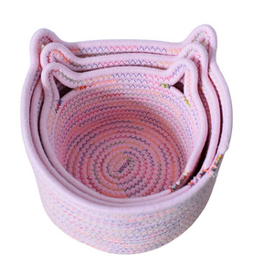 Woven Cotton Rope Basket Puppy toys rabbit Dog Clothes Gifts Pet Basket