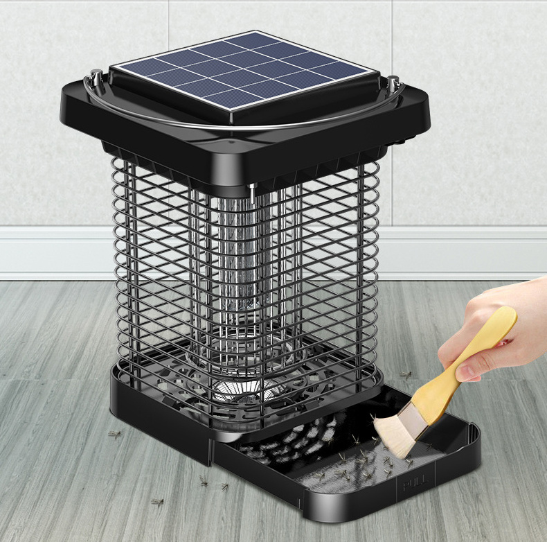 Bug Zapper Outdoor with Solar Powered Waterproof Electric Mosquito Zappers Killer Insect Fly Trap for Camping Garden