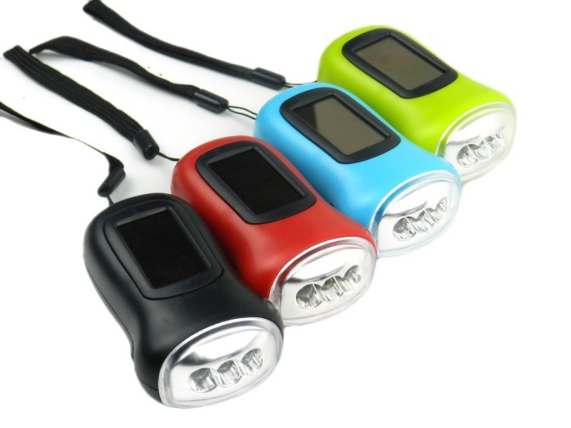 Mini Hand Crank Solar Powered Flashlight  LED Flashlight Emergency Self Powered Charging Torch Survival Gear Manual Flash