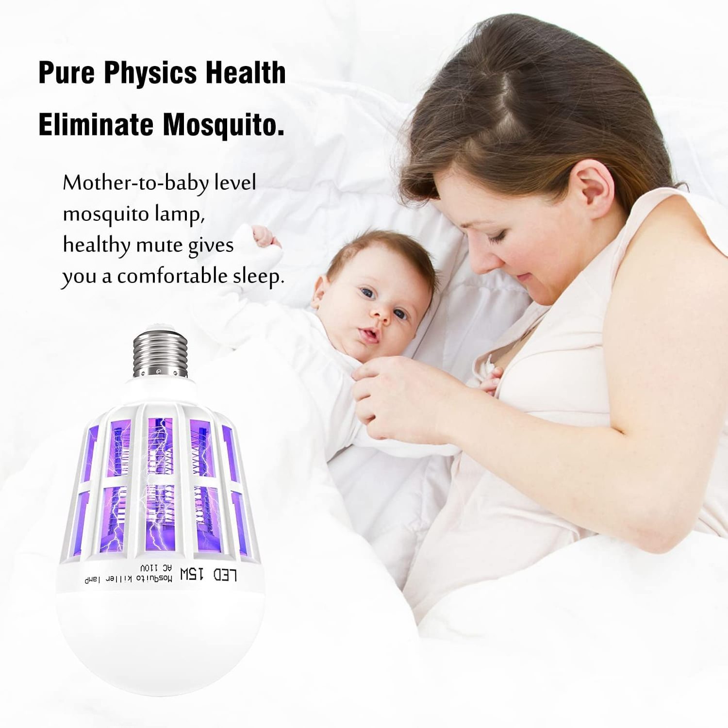 Mosquito Killer Lamp Bug Zapper Light Bulbs  2 in 1 Mosquito Light Bulb UV LED Bulb Zapper for Patio and Indoor