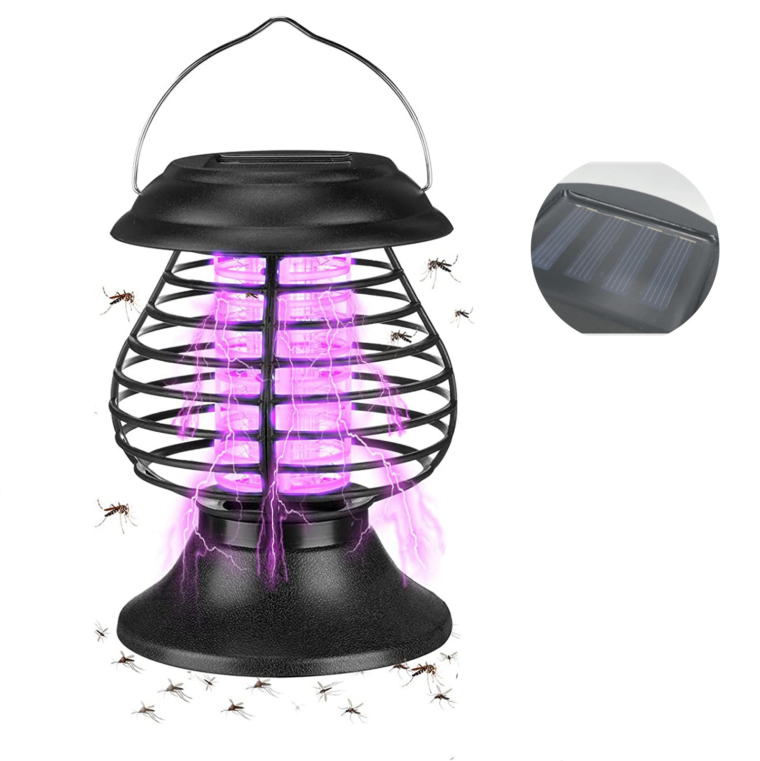 Solar Bug Zapper Outdoor Waterproof Mosquito Zapper Light Fly Mosquito Killer for Home Camping Backyard