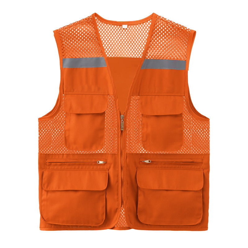 unisex reflective red fluorescent high visibility advertising breakaway volunteer safety reflective vest