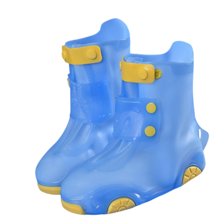 boys girls zipper Anti-Slip plastic kids rain shoes cover waterproof long protection pvc ankle rain boots shoe