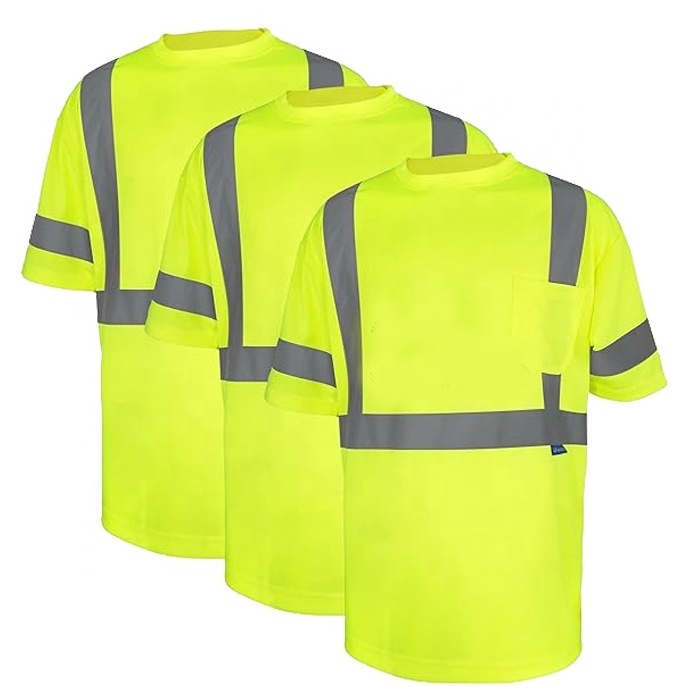 Reflective Safety shirt Class 2 High Visibility Classic T-Shirts Quick Dry Safety Shirts for Men and Women