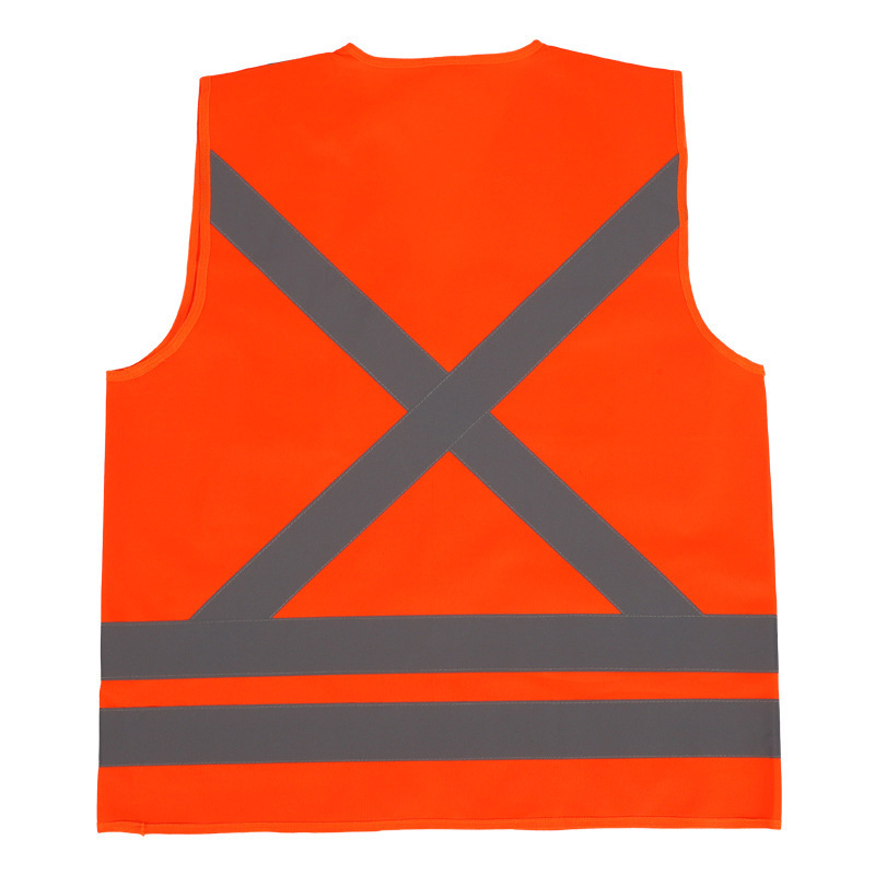 Custom logo available high visibility construction election bicycle orange green fabric reflective tape safety jacket vest