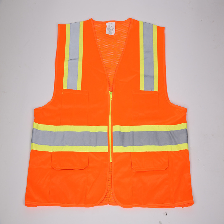 ansa class 2 zippered with sleeves mesh Orange High Visibility class 2 riding safety Reflective Vest