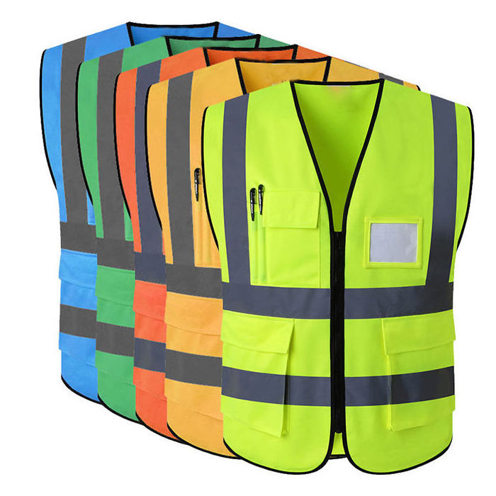 Hot sell Security Construction traffic High Visibility Hi Vis jacket Work Safety Reflective Clothing Vest