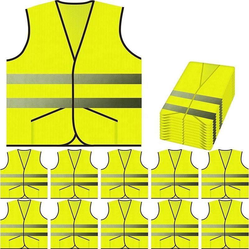 Cheap Polyester Traffic Work Security jacket Hi Vis Reflective Safety Vest clothing with custom logo