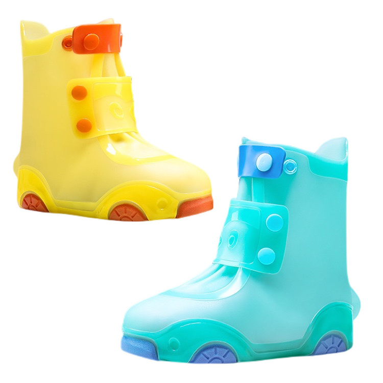 boys girls zipper Anti-Slip plastic kids rain shoes cover waterproof long protection pvc ankle rain boots shoe