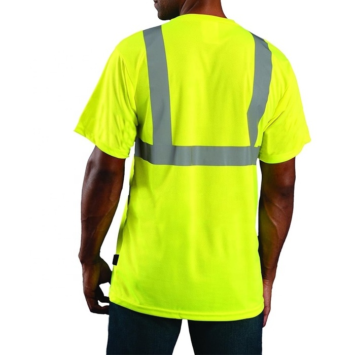 Reflective Safety shirt Class 2 High Visibility Classic T-Shirts Quick Dry Safety Shirts for Men and Women