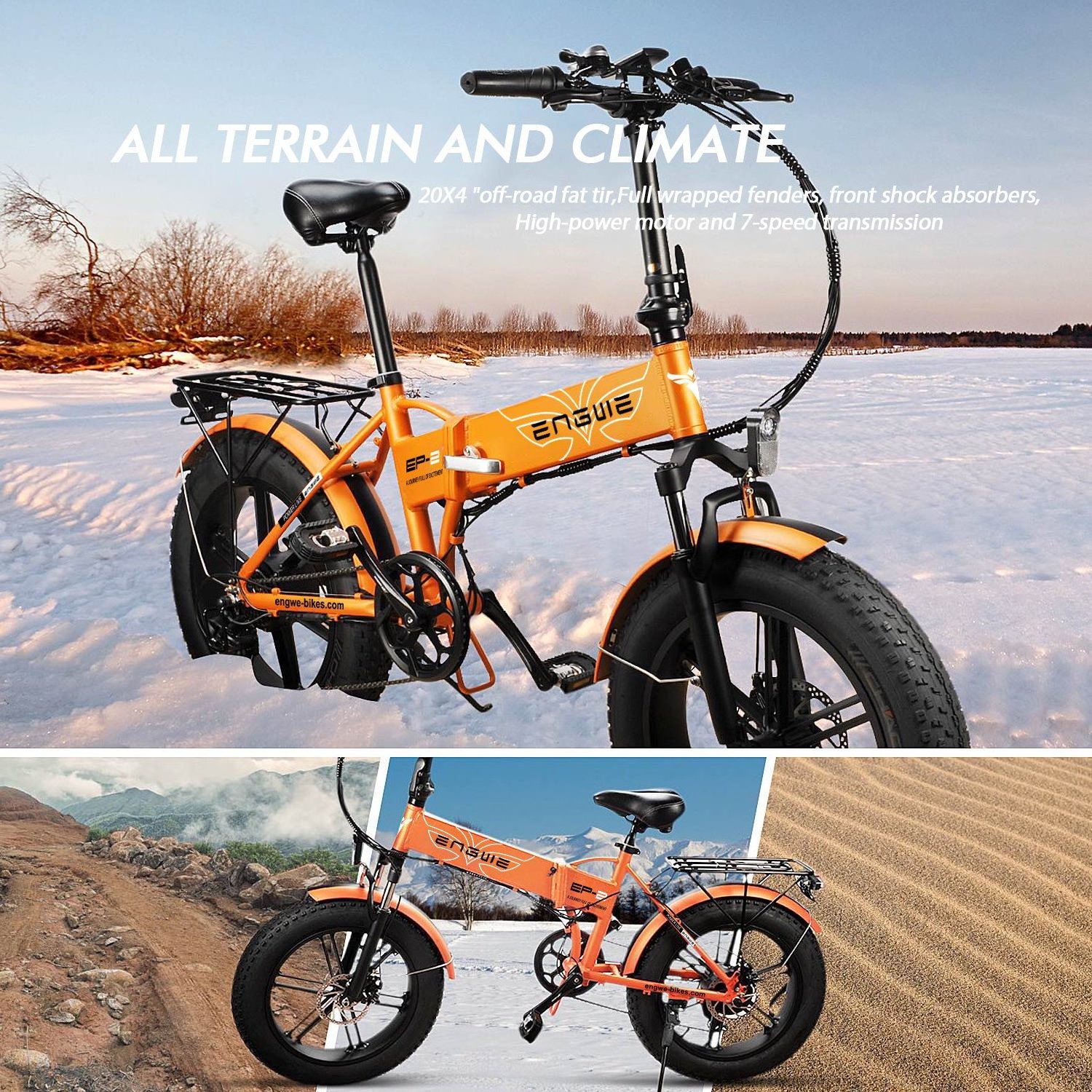 Velo Electrique E TMB Electric Bike Electric Dirt Mountain foldable electric bike fatbike With EU Warehouse Engwe Ep-2pro