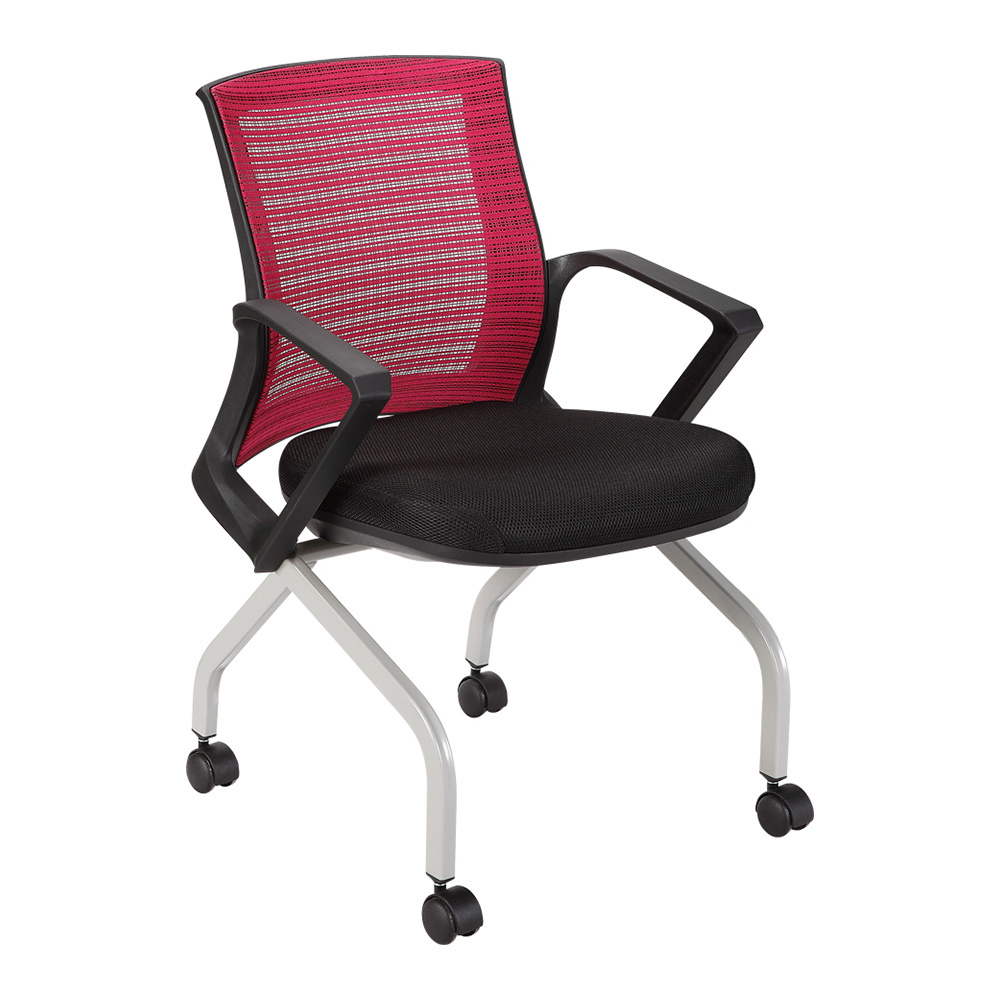 Kabel Lowest Price Mesh Conference Collect Guest Stackable Chair With Wheel