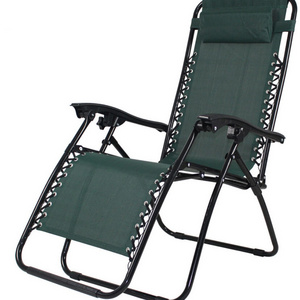 Seat Adjustable Folding Recliner Lounge Chair with Removable Pillow and Side Table Support up to 260 lbs for Backyard Poolside