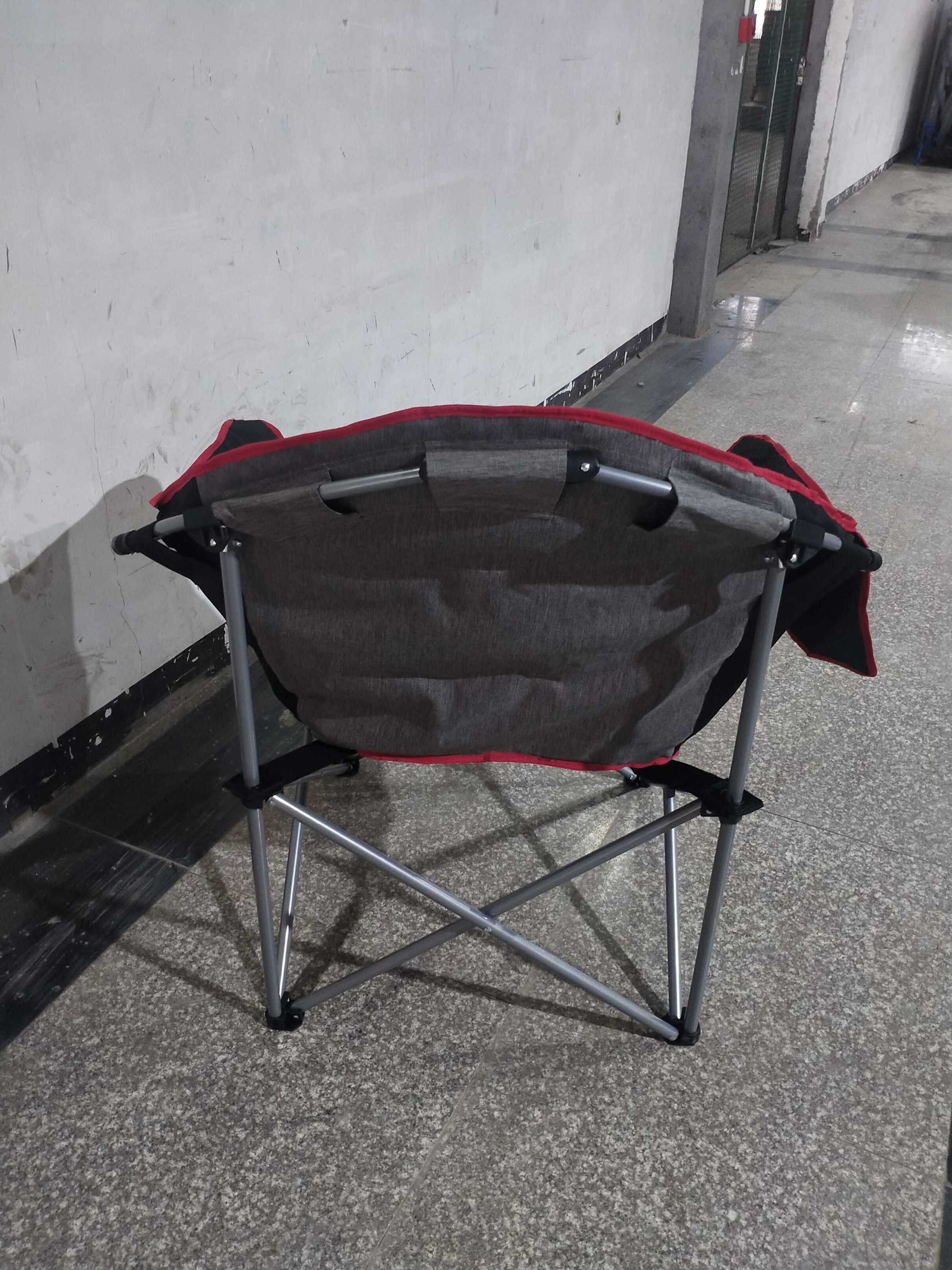 Extra Large Moon Saucer Camping Chair Folding Padded Seat Backrest Portable Sofa Chair with Magazine Bag Round Moon Chair Modern