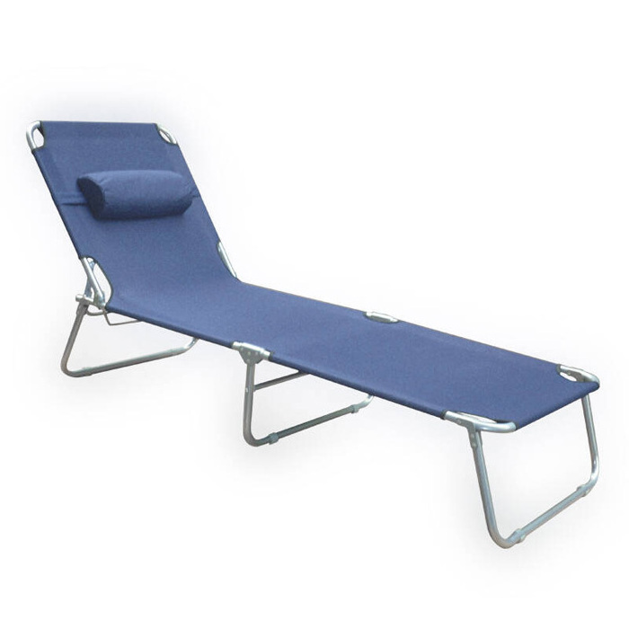 Outdoor Beach Sun Lounger Chaise Lounge 3-Position Adjustable Chair Folding Patio Recliner