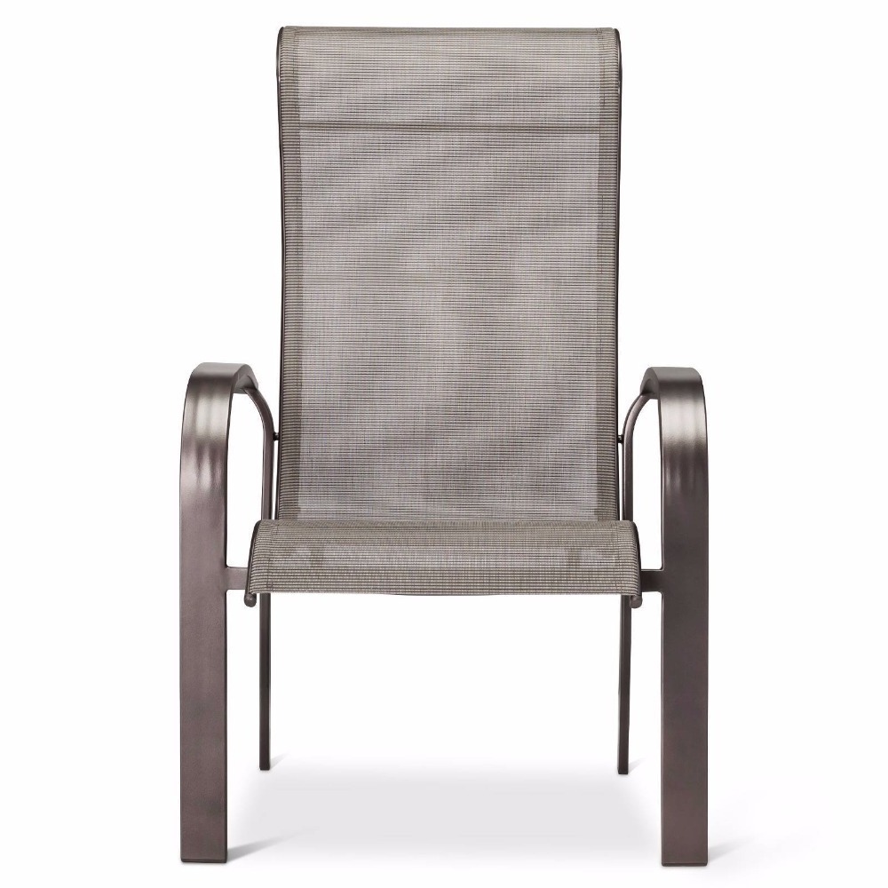 Outdoor Stackable Sling Back Chair Patio Dining Chairs