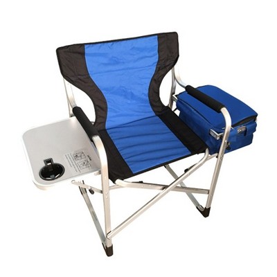 Aluminum Director Chair with MDF Table & Side Cooler Bag