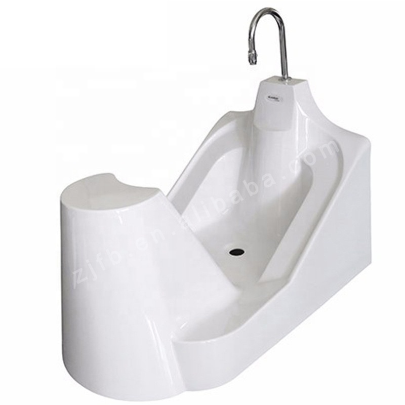 Asian muslim cheap price sink prayer chair ceramic foot washing sink wudu mate ablution station