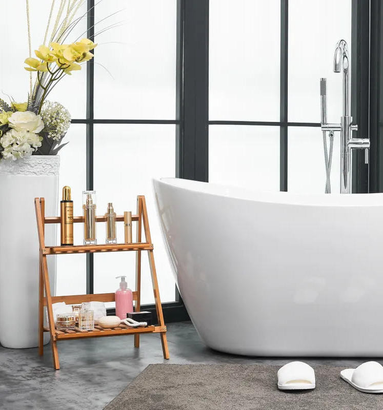 New Arrivals 58 Inch White Stand Alone Bath Tubs Solid Surface Used Freestanding Bathtubs for sale