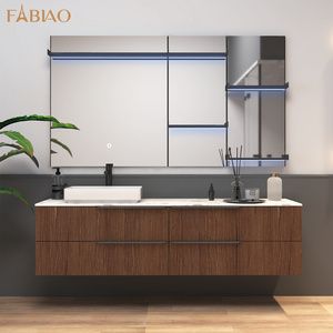 Modern Bathroom Vanity Cabinet Solid Surface Vanity Top Simple design PVC MDF hotel bathroom vanity,Bathroom Furniture