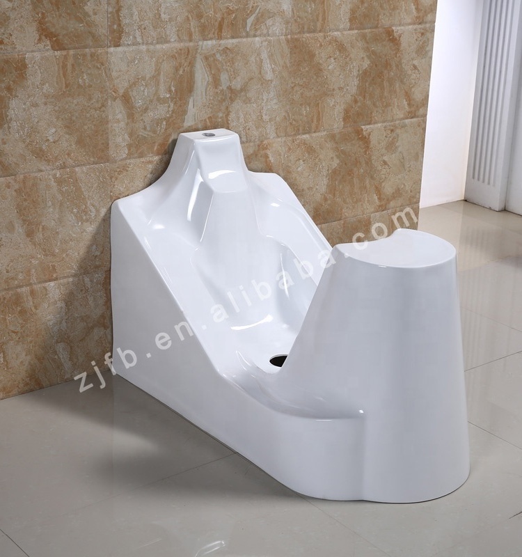 Asian muslim cheap price sink prayer chair ceramic foot washing sink wudu mate ablution station