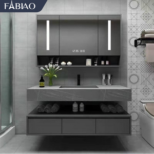 FABIAO salle de bain Modern Furniture Wall Mounted  Washbasin Bathroom Cabinets mirrored vanity combo cabinet