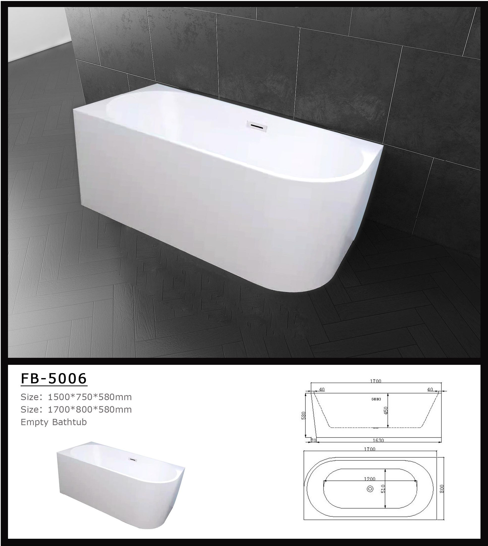 Postmodern style High quality free standing bathroom bathtub for hotel soaking bathtub acrylic tubs with smart toilet