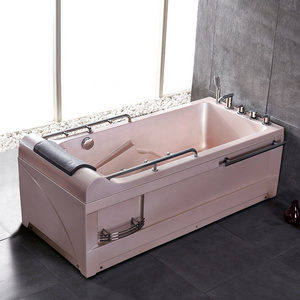 1-2 Person Acrylic corner spa Massage Whirlpool Hot bath Tub Air Jetted Spa function Bathtub  white square tub design