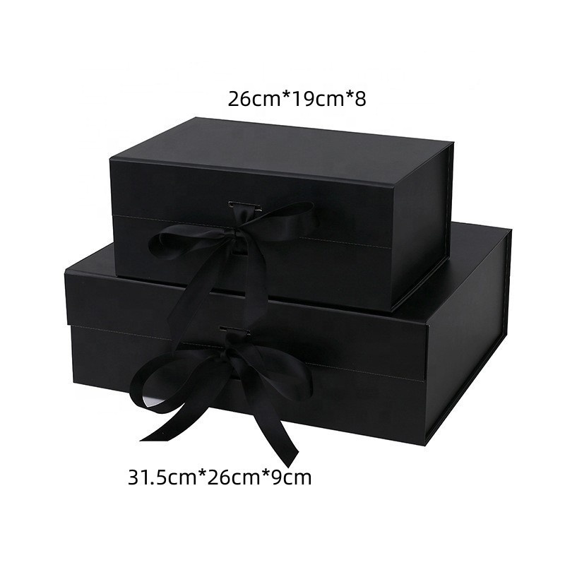 FF brand customized 250g cardboard box packaging folding magnetic gift box with ribbon wedding gift box for cosmetic jewelry