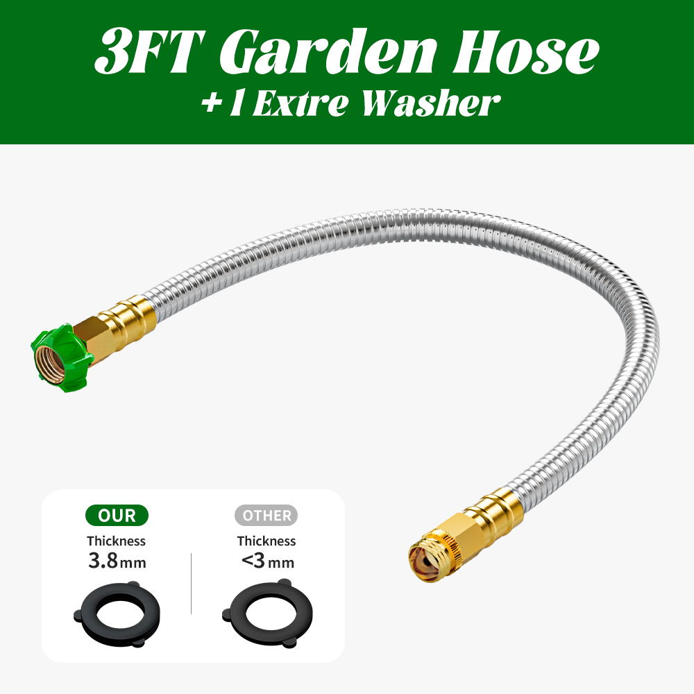 wholesale factory short garden water hose 10ft stainless steel metal  hose pipe for garden hose reel