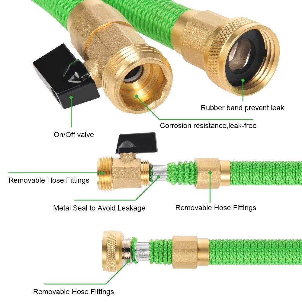 2020 U.S. Online Shopping Double Latex Expandable Hose, Retractable Magic Flexible Garden Water Hose Pipe 50FT