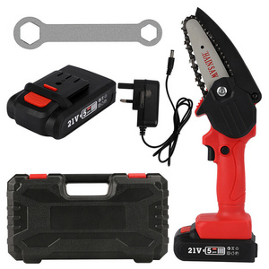 4 inch Mini Cordless Chainsaw Electric One Hand Saw Wood Cutter with Rechargeable Battery