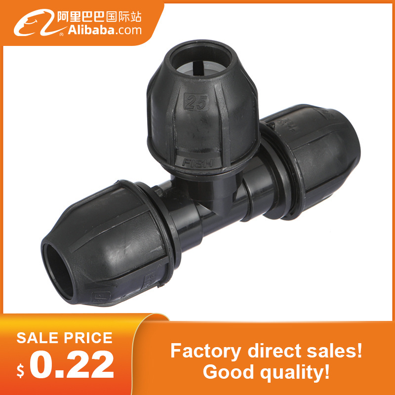 IFAN Wholesales PE Quick Joint Pipe Fitting 3 Way Connector PP Equal TEE HDPE PP Compression Fittings For Water Supply