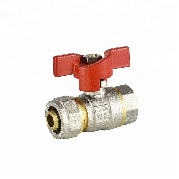 IFAN Wholesale PEX Pipe Fittings Butterfly Valve Ball Valve Price 16 - 25MM PEX Brass Valve With Iron Core