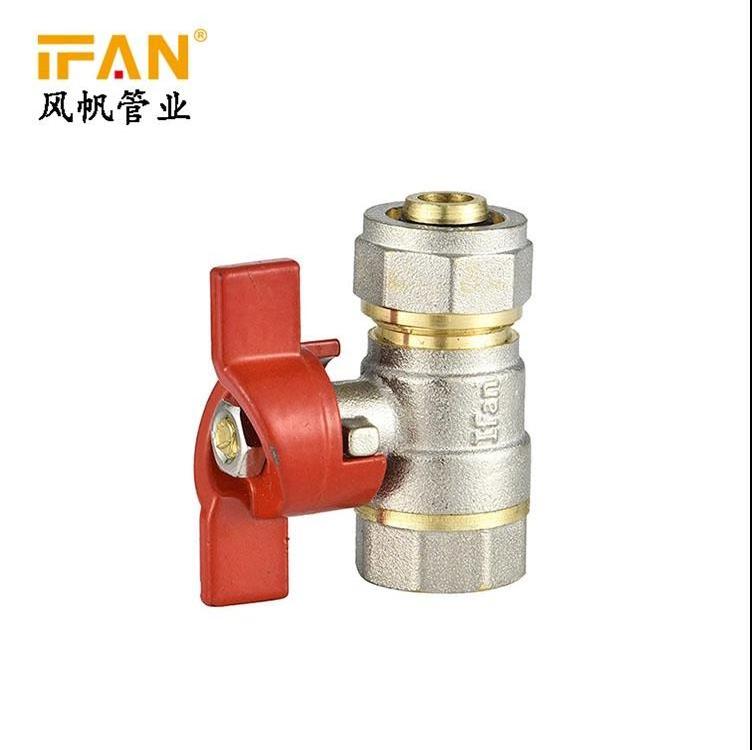 IFAN Wholesale PEX Pipe Fittings Butterfly Valve Ball Valve Price 16 - 25MM PEX Brass Valve With Iron Core