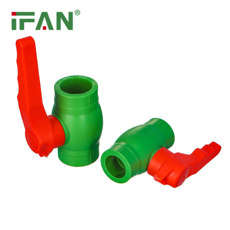 IFAN Factory Welding PPR Ball Valve PN25 Brass Core Long Handle PPR Plastic Ball Valve