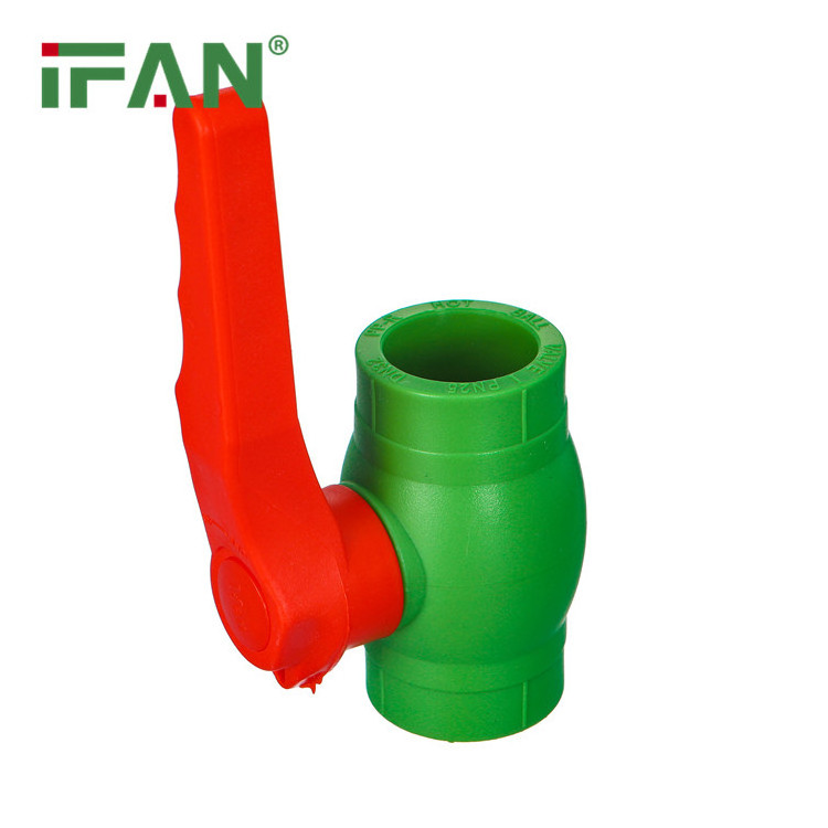 IFAN Factory Welding PPR Ball Valve PN25 Brass Core Long Handle PPR Plastic Ball Valve