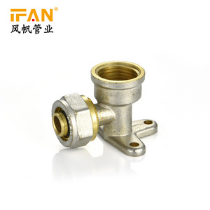 Wholesale 16*1/2" Female Seated Elbow Wall Plate Elbow PEX Compression Fitting Wall mounted PEX Elbow Brass fitting