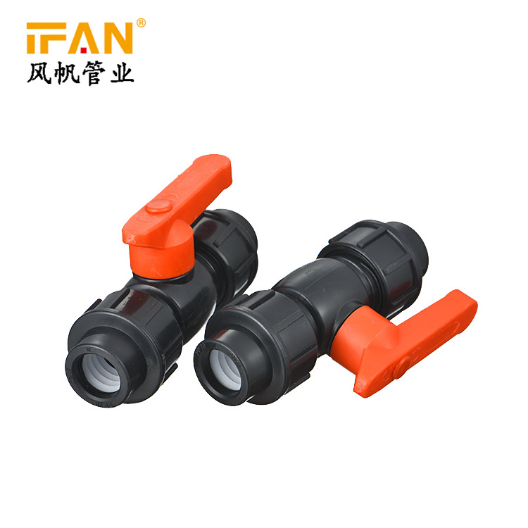 Ifan Factory Agricultural Drip Irrigation System Hdpe Drainage Pipe Fitting Equal Ball Valve For Water Supply