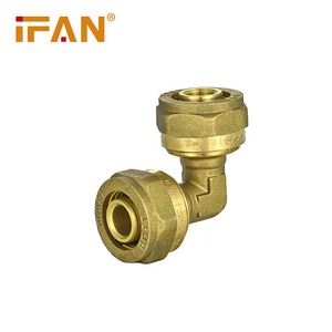 IFAN Factory Hot Sale PEX Fittings Yellow Elbow 16-32mm Brass Compression Fittings