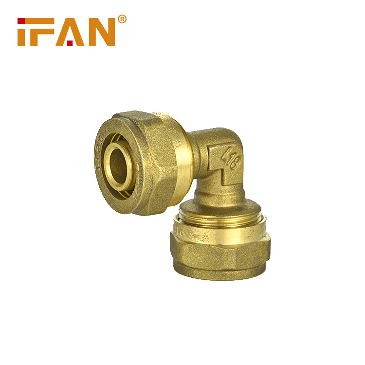 IFAN Factory Hot Sale PEX Fittings Yellow Elbow 16-32mm Brass Compression Fittings