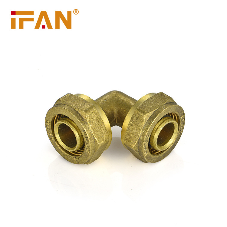 IFAN Factory Hot Sale PEX Fittings Yellow Elbow 16-32mm Brass Compression Fittings